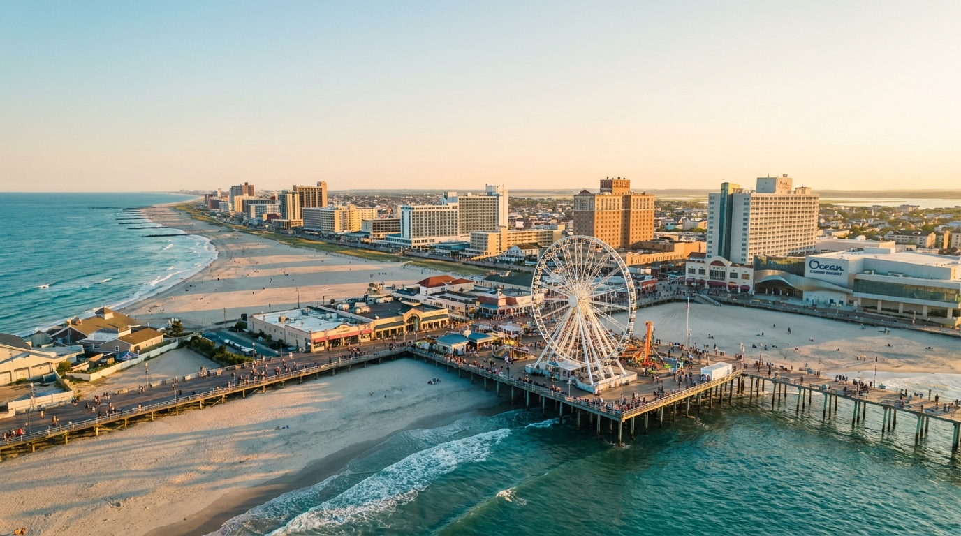 Aerial view of the Jersey Shore coastline